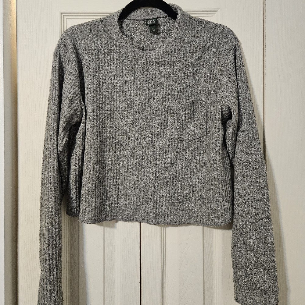 Gray Ribbed Women's Sweater